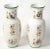 Charming Pair of Vintage Floral Vases in the Style of Deruta, hand-painted in Green, Beige and Blue Colors. Depicting...