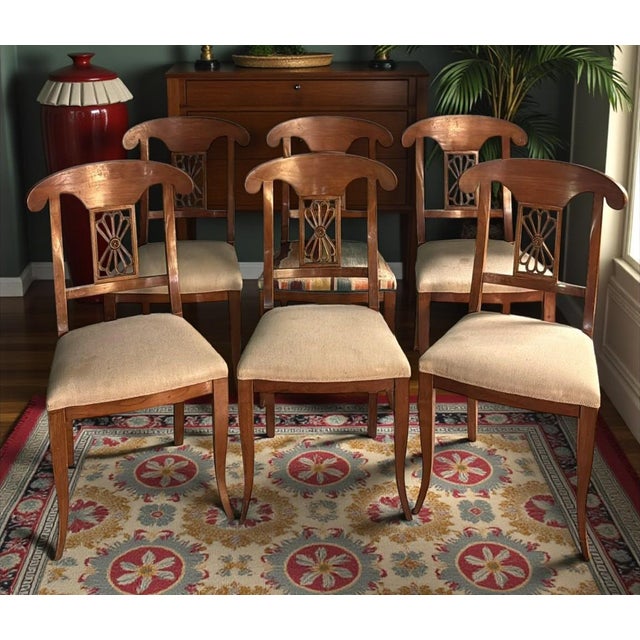 Early 20th Century Biedermeier Style Set of Six Austrian Chairs For Sale - Image 17 of 18