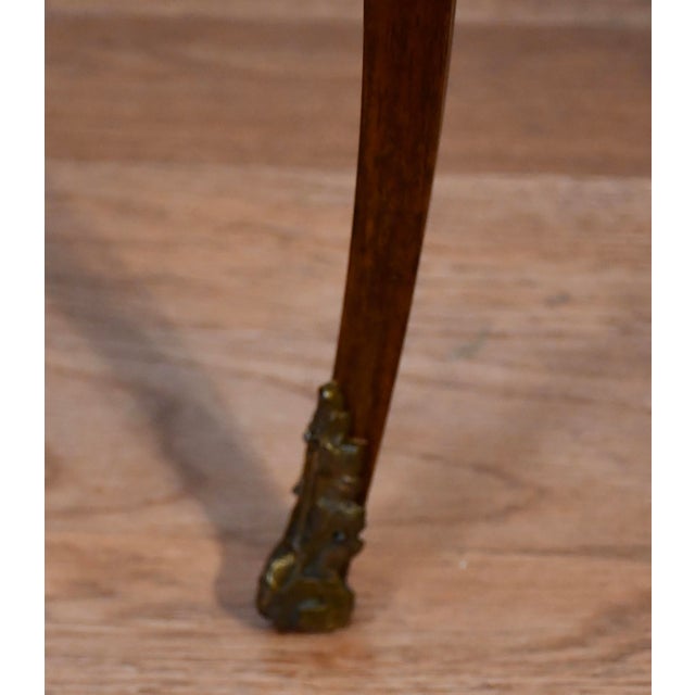 1880 Antique French Louis XV Walnut Inlaid Marble Top Nightstands Bedside Tables For Sale - Image 9 of 16