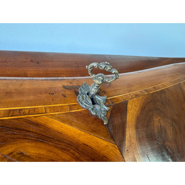 Antique French Louis XV-Style Inlaid Drop-Front Secretary Desk For Sale - Image 9 of 12