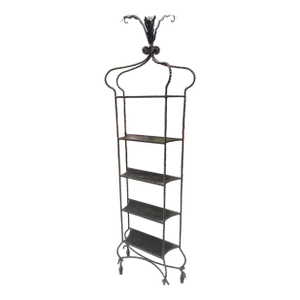 1970s Twisted Metal Windsor Plume Etagere Curio Shelf or Bookcase