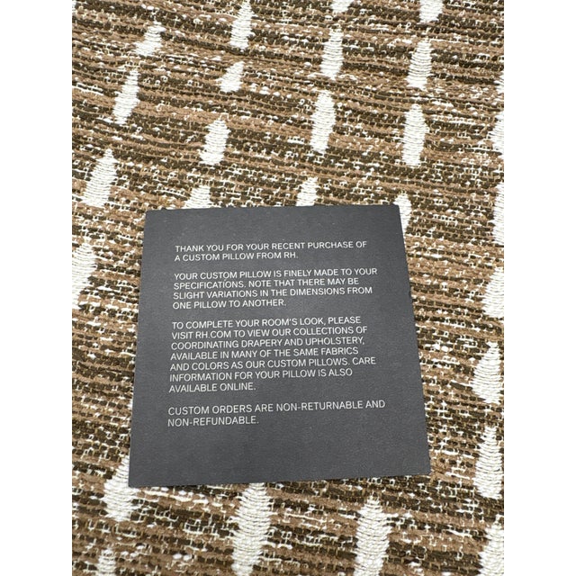 Brown Rh Restoration Hardware Nazaré Stitched Stripe Pillow Cover 20" × 20" Square | Burnt Caramel For Sale - Image 8 of 14