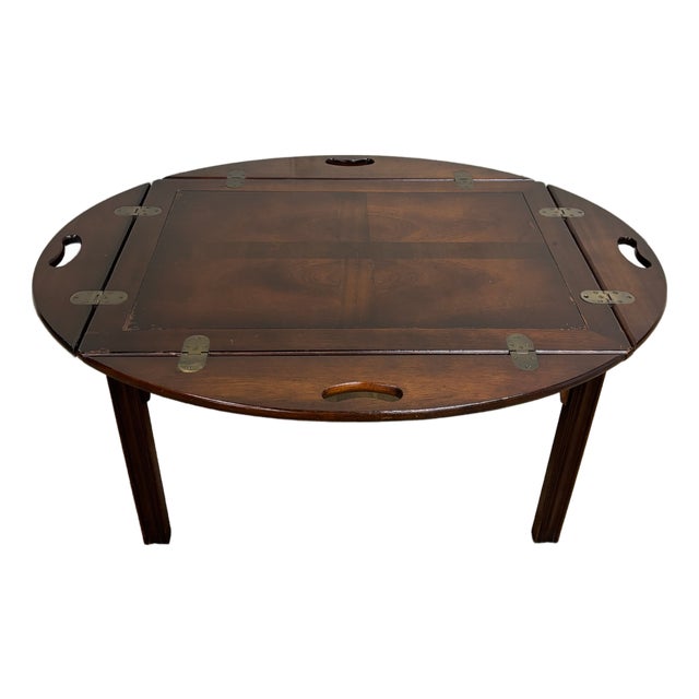 Vintage Butler Table With Removable Tray Top For Sale