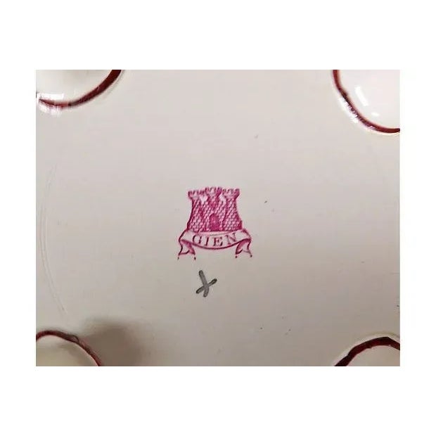 Vintage French Gien Floral Footed Bowl For Sale - Image 4 of 4