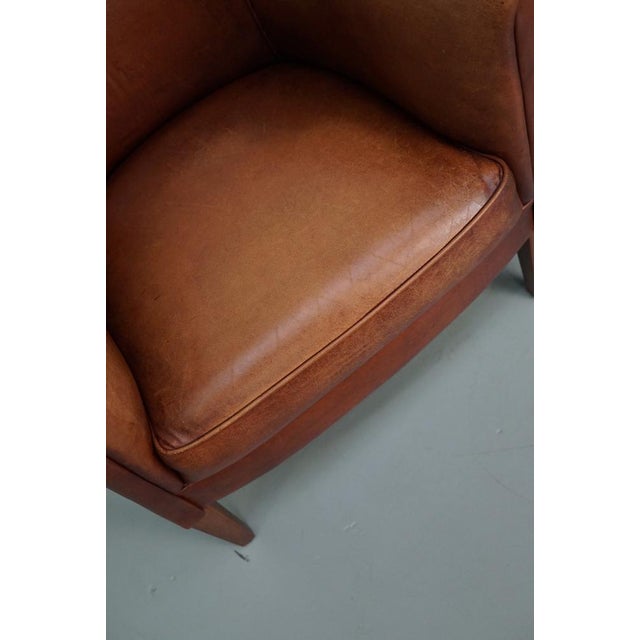 Vintage Dutch Cognac Colored Leather Club Chairs, 1970s, Set of 2 For Sale - Image 10 of 16