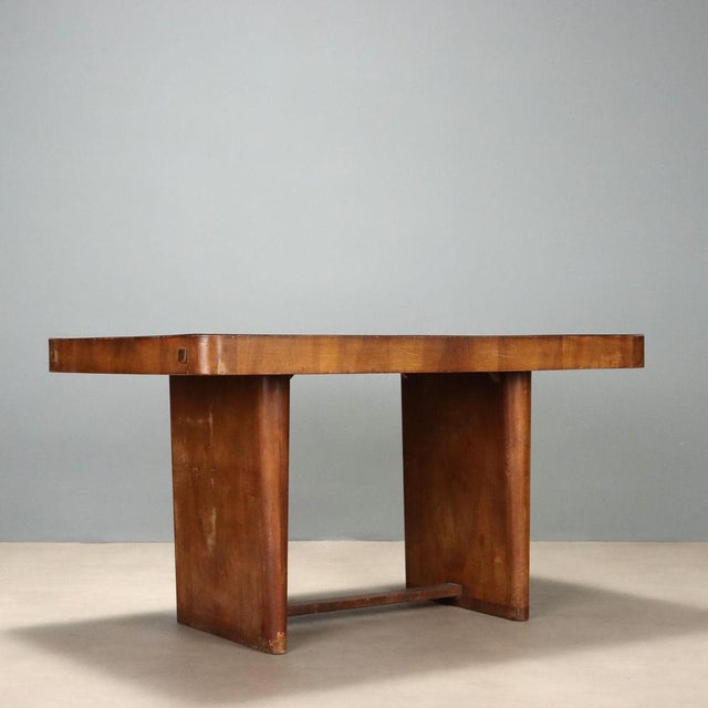 Vintage Burl Veneer Wood Table, 1940s For Sale - Image 9 of 10