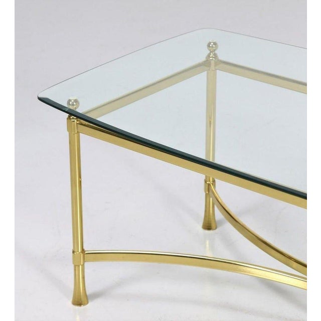 Golden Brass Coffee Table with Cut Crystal, Italy, 1950s For Sale - Image 3 of 6