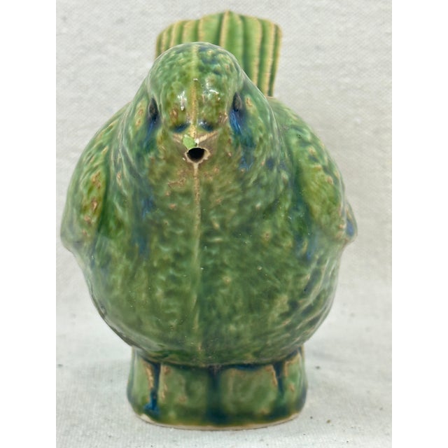 Green Vintage Green Glazed Bird Watering Jug For Sale - Image 8 of 11