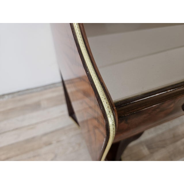 Brown Entrance Dressing Table in Briar Root with Glass Tops, 1950 For Sale - Image 8 of 18