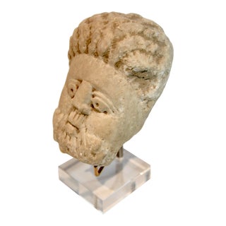 Ancient Roman Marble Head of a Bearded Man For Sale