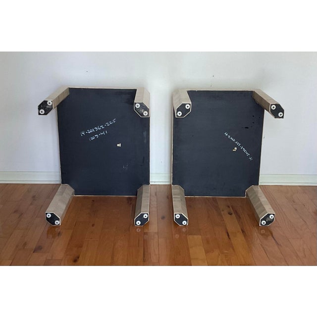 Cream Vintage Maitland-Smith Tessellated Stone 4-Piece Set, Coffee Table, 2 End Tables, Console Table With Brass Banding, C. 1980s For Sale - Image 8 of 12