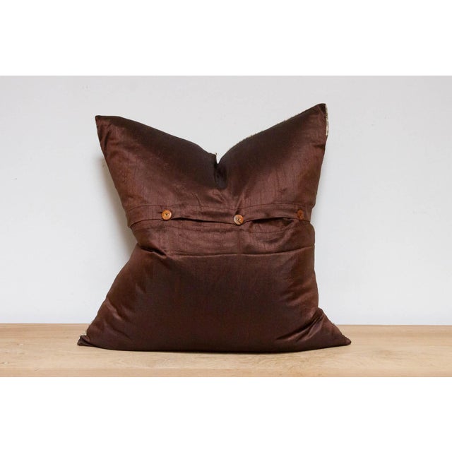 Carob Festive Silk Euro Pillow Cover For Sale In Los Angeles - Image 6 of 7