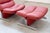 Set of Lounge Chair and Footrest in Red Leather by Vitelli e Ammannati for Brunati, 1970s-1980s For Sale - Image 4 of 18