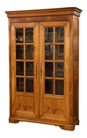 Large French Two-Door Bookcase Cabinet of Cherry (H 81 3/4 Inches)