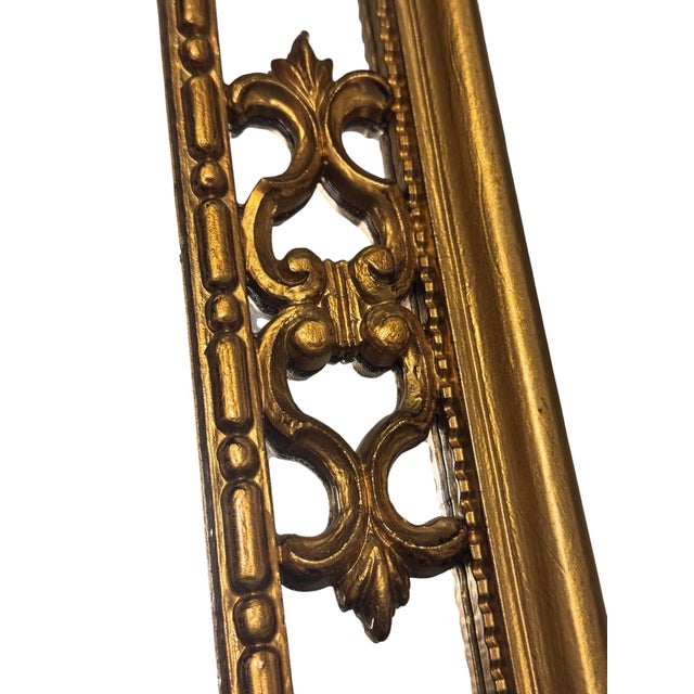 Mid 20th Century Vintage Italian Giltwood Neoclassical Wall Mirror, Pineapple Finial, Made in Italy For Sale - Image 5 of 7