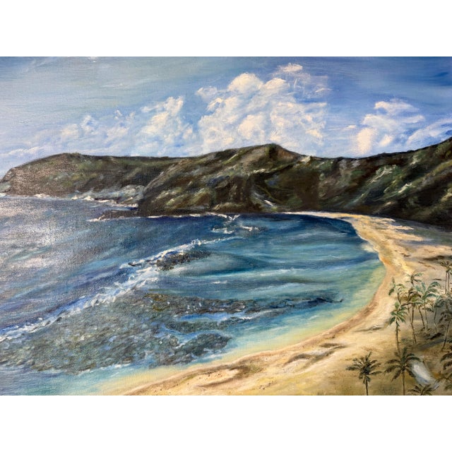 1982 Vintage Yarda Grish Impressionist Coastal Landscape Oil on Canvas Painting – Signed & Framed For Sale - Image 10 of 12