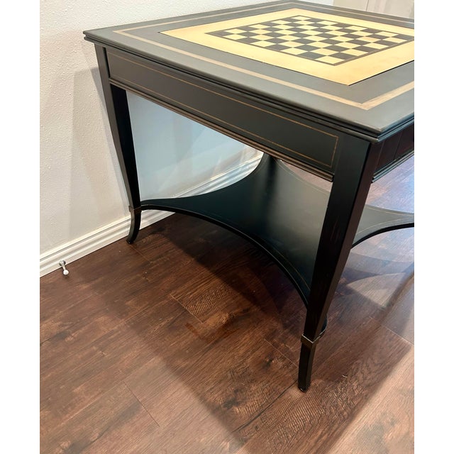 Traditional VTG Multi-Game Table, in Black and Gold For Sale - Image 3 of 12