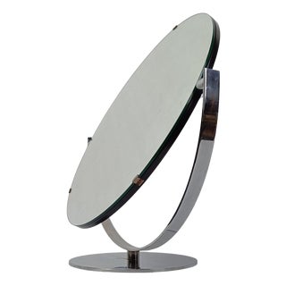 Vintage Eye Wear Counter Mirror with Adjustable Stand in Polished Chromed Metal, 1970s For Sale