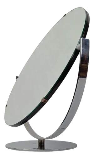 Vintage Eye Wear Counter Mirror with Adjustable Stand in Polished Chromed Metal, 1970s