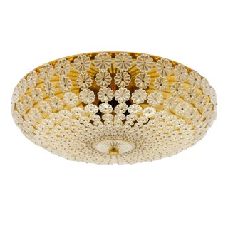 Large Crystal Flower Flush Mount, Austria, 1960s For Sale