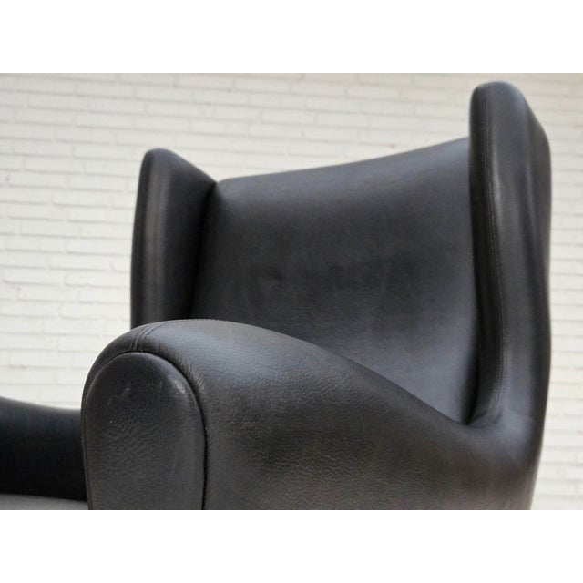 Vintage Danish Lounge Chair in Leather and Teak by Illum Wikkelsø for Søren Willadsen Møbelfabrik, 1960s For Sale - Image 17 of 18