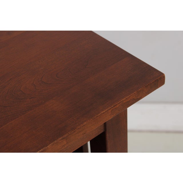 Stickley Arts & Crafts Inlaid Cherry Open Bookshelf For Sale In Philadelphia - Image 6 of 18
