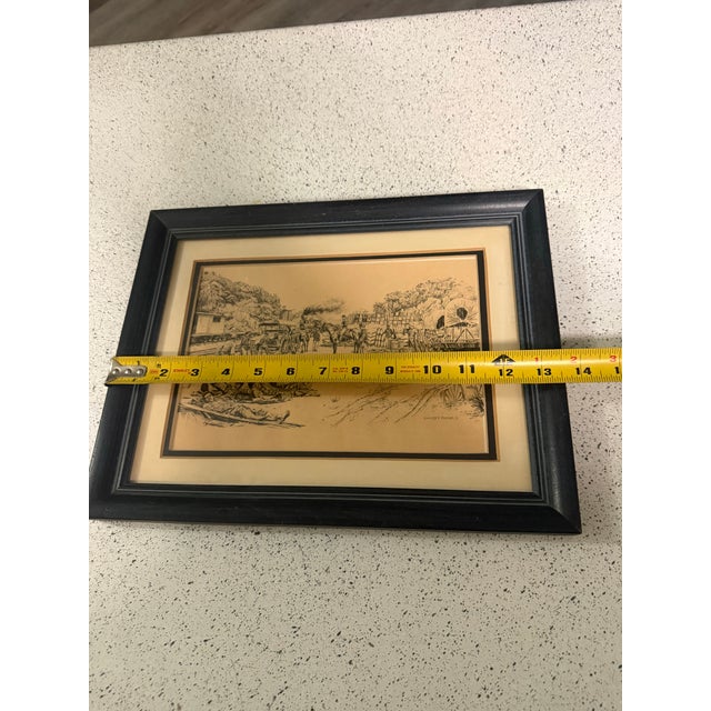 1940s 1940s George I. Parrish Jr Gettysburg Civil War Etching Framed Signed 13.5x10.5 For Sale - Image 5 of 6
