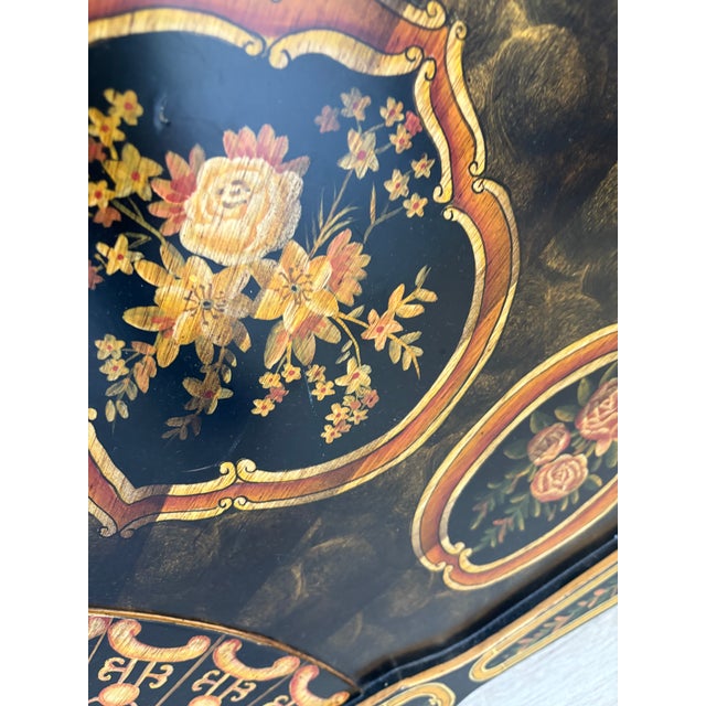 1980s Large Chinoiserie Fan Faux Paper Mache For Sale - Image 4 of 7