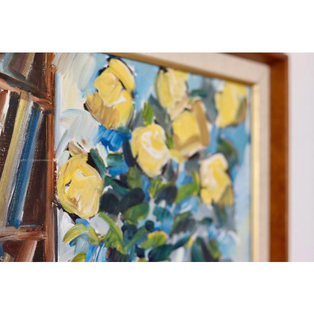 Swedish mid-century oil on canvas painting "flowers in copper" -by ebbe höglund -vintage & framed a beautiful framed...