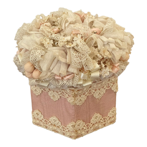 Handmade Antique Lace Trinket Box With Sea Shells