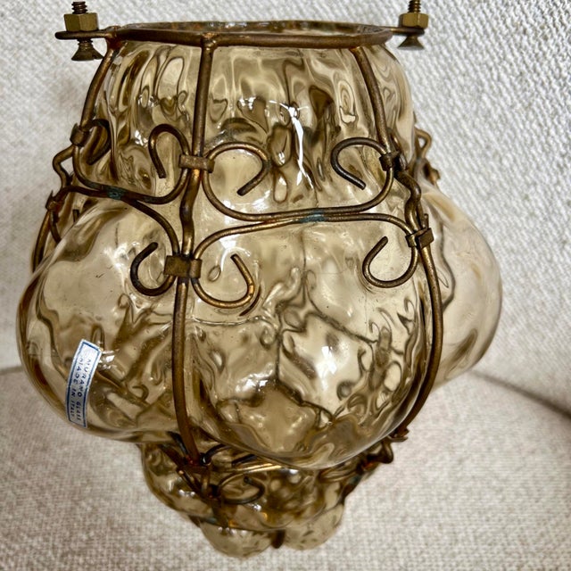 This sculptural Murano glass lantern was produced in the workshop of Seguso, Venice, during the mid-20th century (circa...