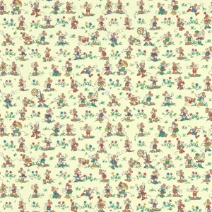 Sanderson Mickey & Minnie Wallpaper in Rhubarb & Custard - a Sample