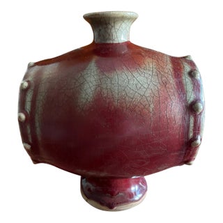 Unique Mid-19th Century Double-Drum Wine Bottle/Vase For Sale