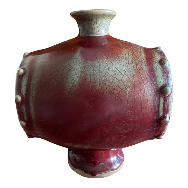 Unique Mid-19th Century Double-Drum Wine Bottle/Vase For Sale