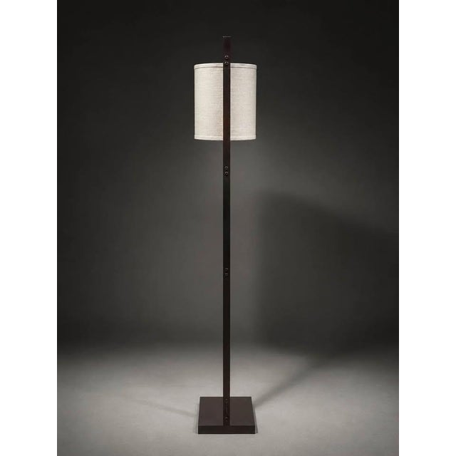 2020s Architectural Floor Lamp With Unique Dark Bronze and Red-Tone Finish For Sale - Image 5 of 5