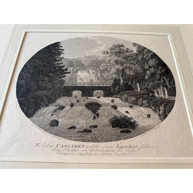 Beige Johannes Andersen, Cassel Cascades Leading to the Aqueduct, 1800, Oil on Canvas For Sale - Image 8 of 12