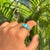 3.32 Ct Three Stone Turquoise Claw Set Engagement Ring in 14k Solid Gold Size 5.5 For Sale - Image 10 of 13