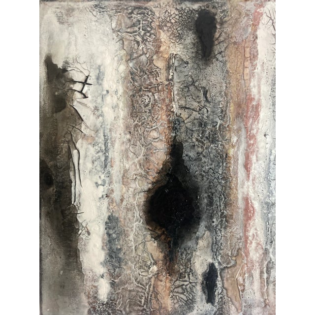 original hand-painted acrylic with crackle medium on canvas 12" x 12"