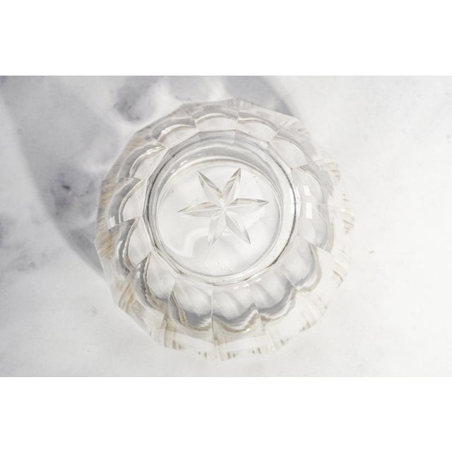 Wonderful Large Antique Sterling Silver Crystal Vanity Jar Edwardian Faceted Dresser Cut Crystal For Sale - Image 16 of 17