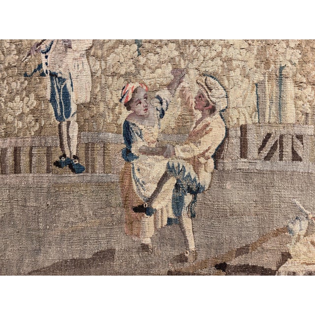 18th Century French Aubusson Tapestry “The Pastoral Meal” After David Teniers For Sale - Image 9 of 13