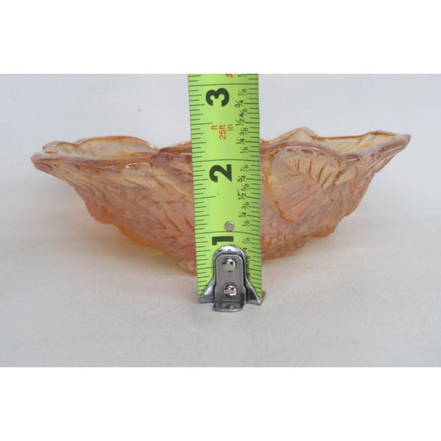 Indiana Glass Bowl Embossed Leaf and Loganberry Marigold Carnival Glass 5031b For Sale - Image 9 of 16