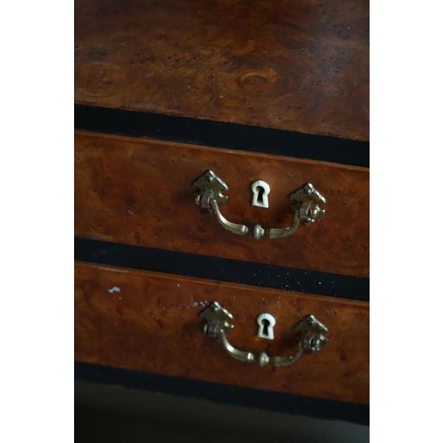 Danish Art Deco Console Table with Drawers in Elm and Burl Wood, 1940s For Sale - Image 15 of 18