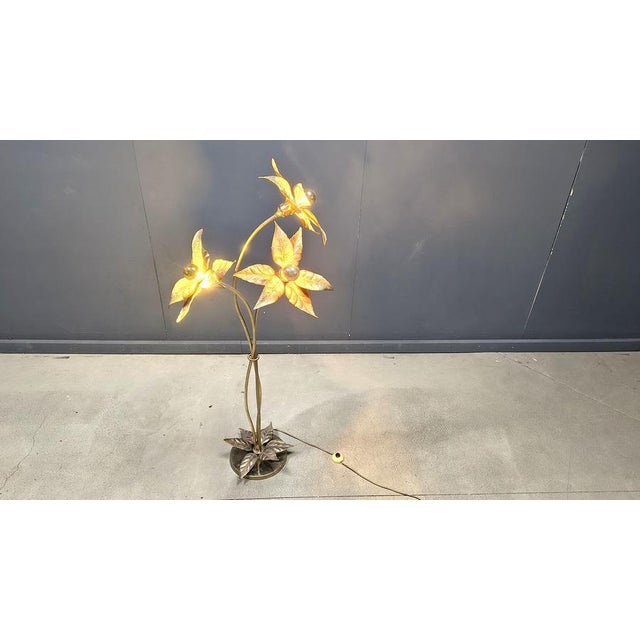 Metal Flower Floor Lamp by Willy Daro, 1970s For Sale - Image 7 of 17