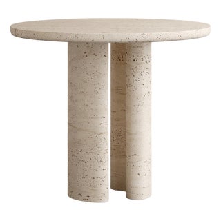 Roman Dining Table I in Navona Travertine by Paloma Editions For Sale
