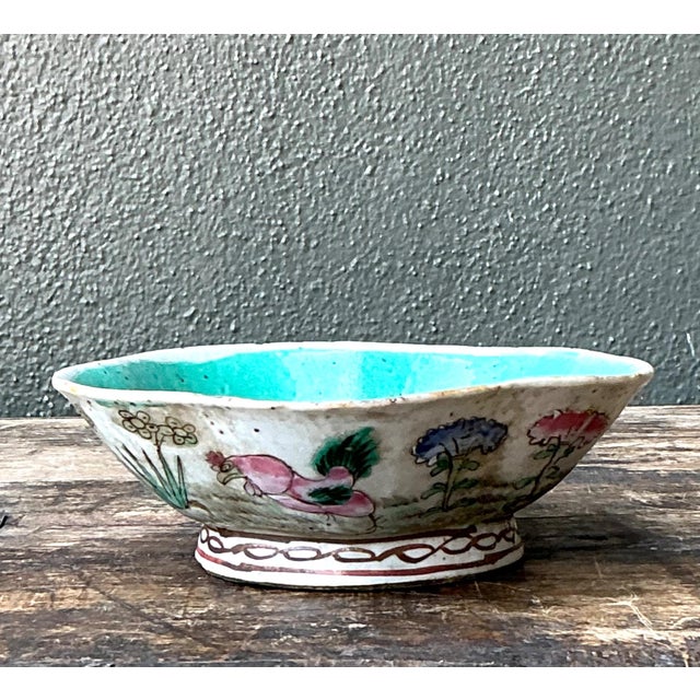 Vintage Asian Scalloped Floral Bowl For Sale - Image 16 of 17