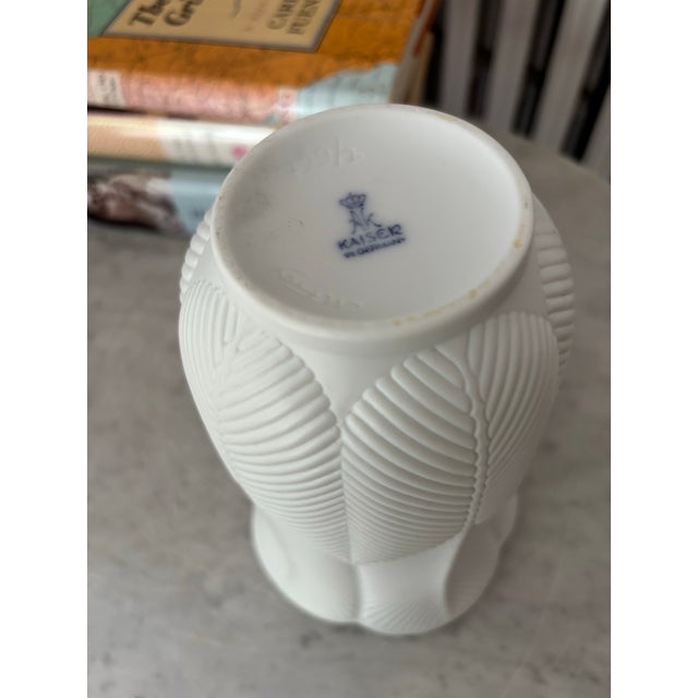 Original Kaiser White Bisque Ceramic Vase Made in West-Germany, 1960s For Sale - Image 6 of 8