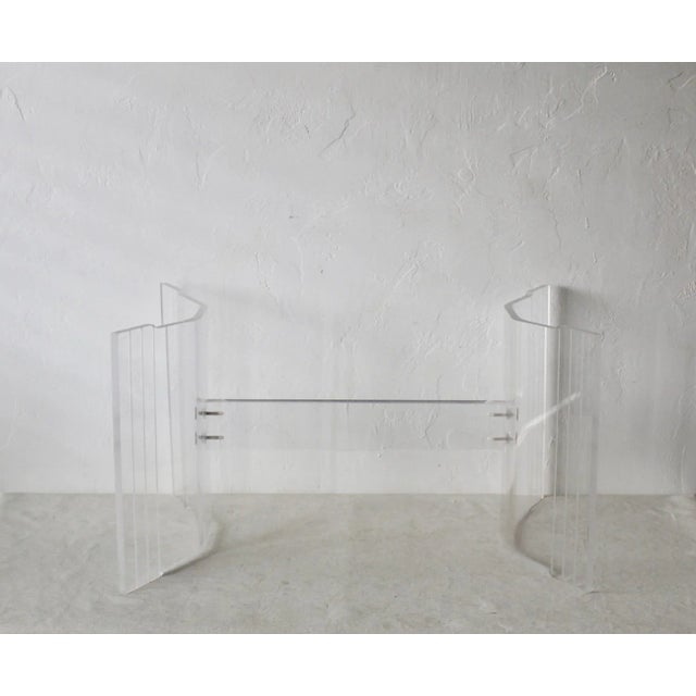 Vintage Lucite Three Piece Coffee Table Base For Sale In Miami - Image 6 of 11