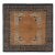 Rug & Kilim’s Chinese Art Deco Inspired Square Rug, Brown With Greek Key Border For Sale