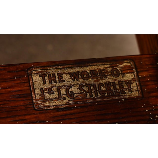 L. & J. G. Stickley Antique Mission Oak Arts & Crafts Ladder Back Desk Chair or Side Chair, Circa 1910 For Sale - Image 11 of 12