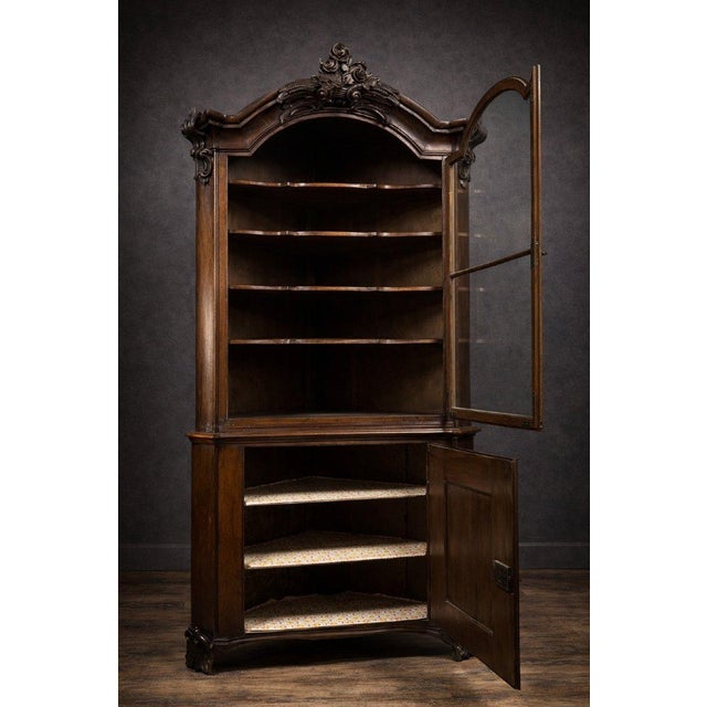 Napoleon III Corner Bookcase in Mahogany For Sale - Image 3 of 6
